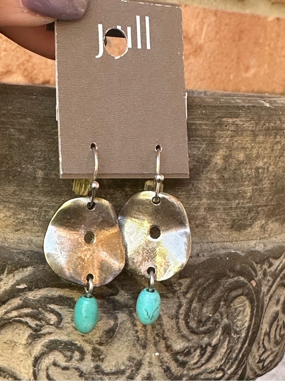 J. Jill dangle silver and blue earrings